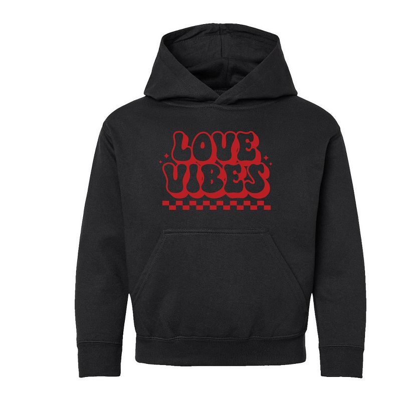 The Juniper Shop Love Vibes Checkered Youth Graphic Hoodie