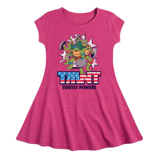 Girls' - Teenage Mutant Ninja Turtles - Turtle Power Americana Fit & Flair Cap Sleeve Dress