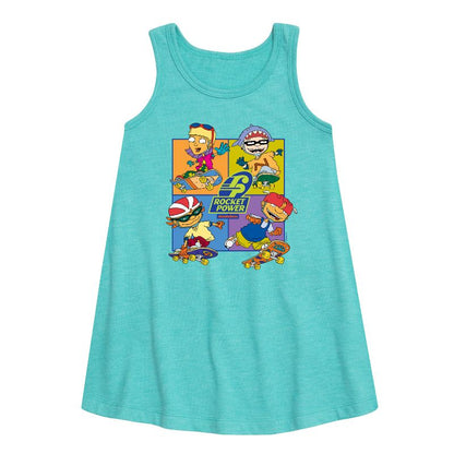 Girls' - Rocket Power - Skate Life Graphic Sleeveless Aline Dress