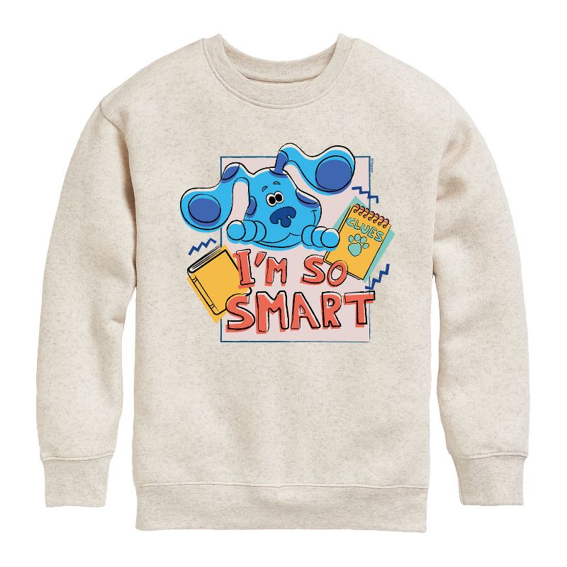 Boys' - Blue's Clues & You! - I'm So Smart Graphic Long Sleeve Fleece Sweatshirt