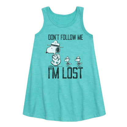 Girls' - Peanuts - Don't Follow Me Graphic Sleeveless Aline Dress