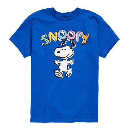 تي شيرت جرافيكي بأكمام قصيرة للأولاد - بينتس - سنوبي سكيتش