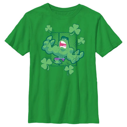 Boy's Marvel Animated Shamrock Hulk T-Shirt