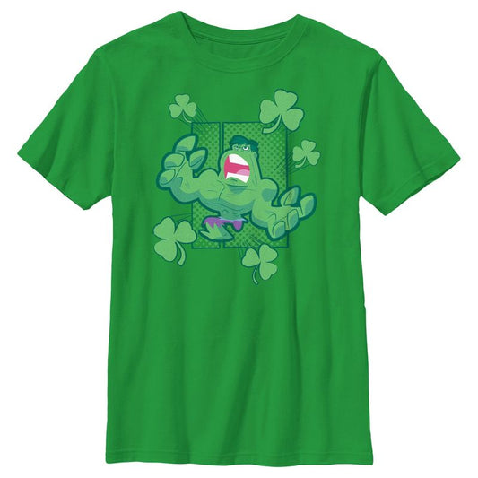 Boy's Marvel Animated Shamrock Hulk T-Shirt