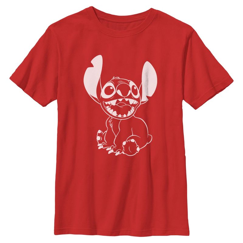 Boy's Lilo & Stitch Black and White Stitch T-Shirt