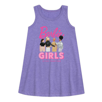 Girls' - Barbie - Girls Stick Together Graphic Sleeveless Aline Dress