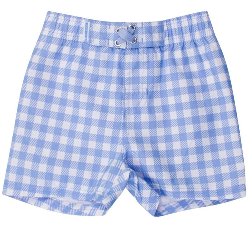 RuggedButts Boys UPF50+ Gingham Swim Trunks