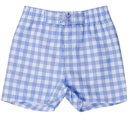 RuggedButts Boys UPF50+ Gingham Swim Trunks