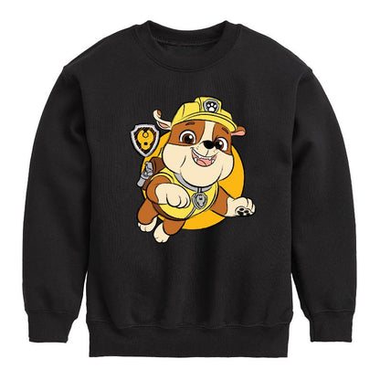 Boys' - Paw Patrol - Rubble Sketch Graphic Long Sleeve Fleece Sweatshirt