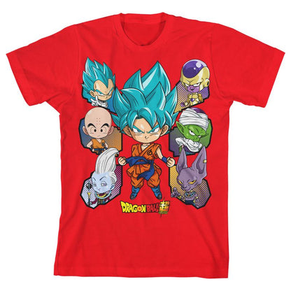 Dragon Ball Super Group Character Art Boy's Red T-shirt