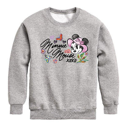 Boys' - Disney - Minnie Mouse Xoxo Graphic Long Sleeve Fleece Sweatshirt