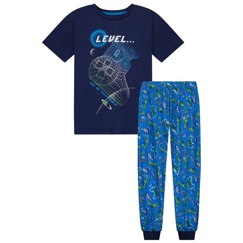 Sleep On It Boys 2-Piece Short-Sleeve Jersey Pajama Pants Set