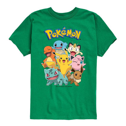 تي شيرت جرافيكي بأكمام قصيرة للأولاد - بوكيمون - بيكاتشو إيفي جيجليباف تشارماندر سكويرتل بولباسور ميوث