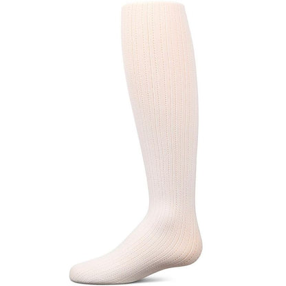Memoi Girls' Railroad Pointelle Nylon Tights