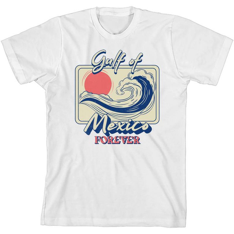 تي شيرت شبابي بأكمام قصيرة ورقبة دائرية من Gulf of Mexico Forever Sunset Wave