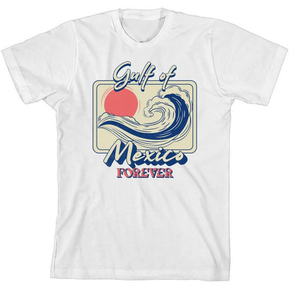 تي شيرت شبابي بأكمام قصيرة ورقبة دائرية من Gulf of Mexico Forever Sunset Wave