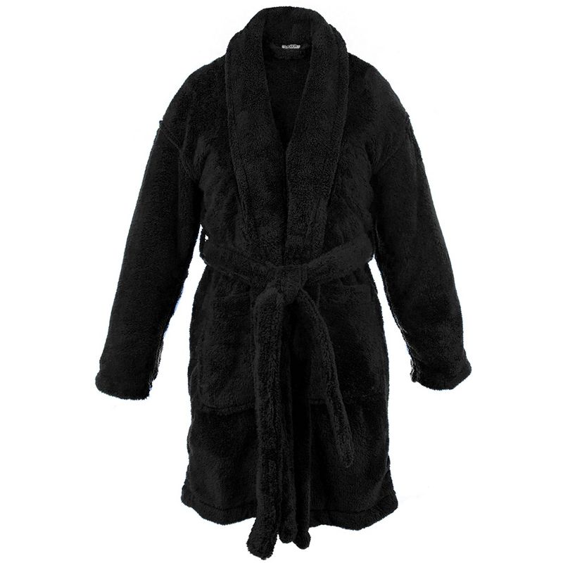 BC BARE COTTON Shawl Robe Microfiber Plush Fleece Bathrobe