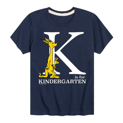 تي شيرت جرافيكي بأكمام قصيرة للأولاد - دكتور سوس - K Is For Kindergarten Kangaroo
