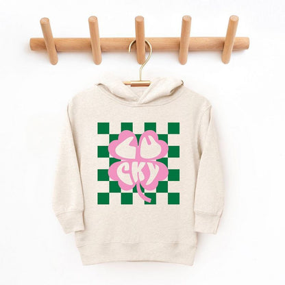 The Juniper Shop Lucky Clover Checkered Toddler Graphic Hoodie