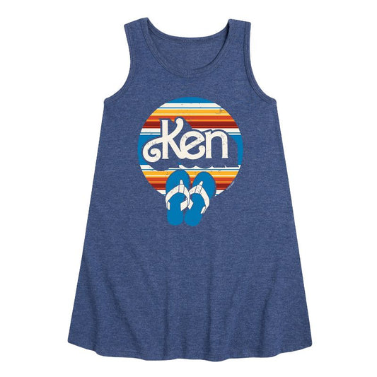 Girls' - Barbie - Ken Graphic Sleeveless Aline Dress