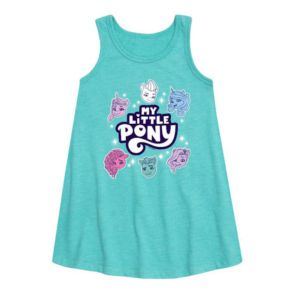 فستان بناتي من ماي ليتل بوني بدون أكمام برسومات وشعارات