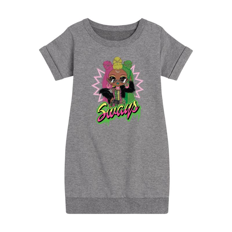 Girls' - LOL Surprise! - Sways Spray Paint Graphic Short Sleeve Fleece Dress