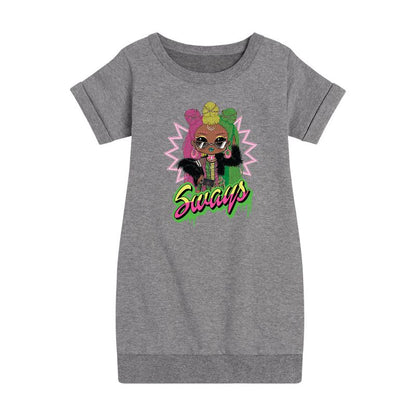 Girls' - LOL Surprise! - Sways Spray Paint Graphic Short Sleeve Fleece Dress