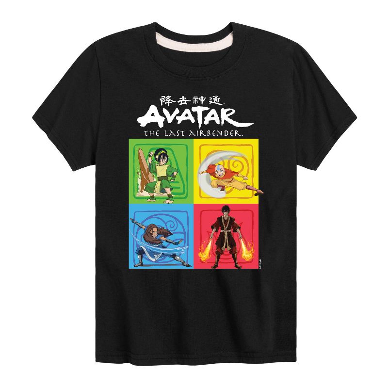 Boys' - Avatar: The Last Airbender - Toph Aang Katara Zuko Four Elements Short Sleeve Graphic T-Shirt