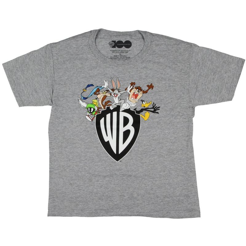 Looney Tunes Boy's Toons in Action Warner Bros Shield Logo Kids T-Shirt
