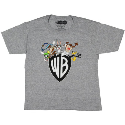 Looney Tunes Boy's Toons in Action Warner Bros Shield Logo Kids T-Shirt