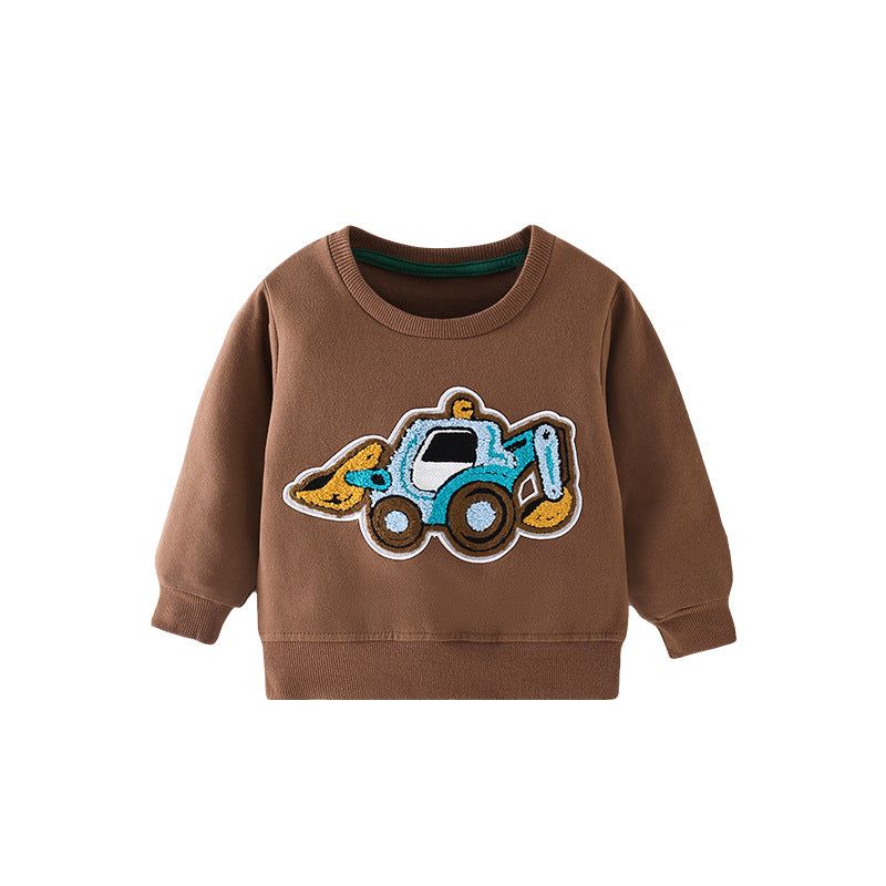 MyKids-USA Baby Boy Excavator Pattern Long Sleeve Quality Fashion Hoodie