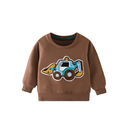 MyKids-USA Baby Boy Excavator Pattern Long Sleeve Quality Fashion Hoodie