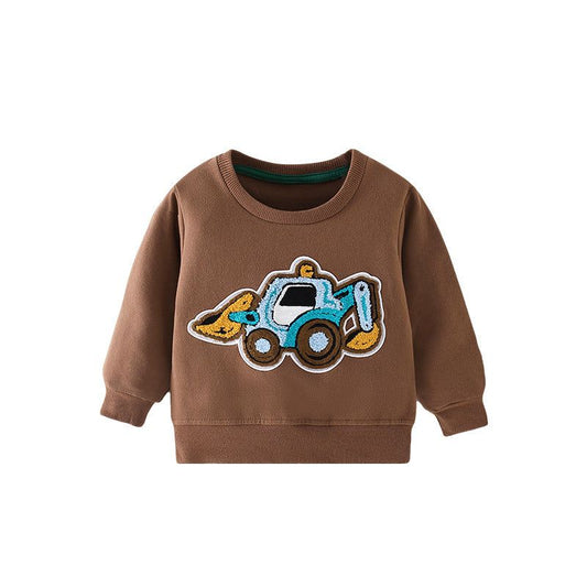 MyKids-USA Baby Boy Excavator Pattern Long Sleeve Quality Fashion Hoodie