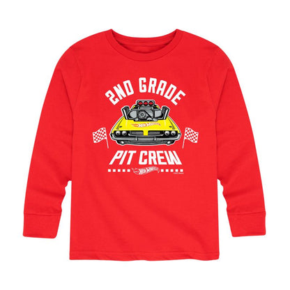 Boys' - Hot Wheels - Pit Crew 2nd Grade Long Sleeve Graphic T-Shirt