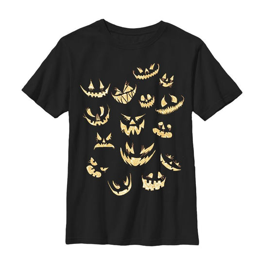 Boy's Lost Gods Jack-o'-Lantern Faces T-Shirt