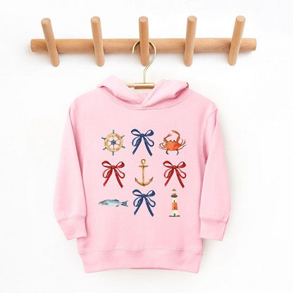 The Juniper Shop Coquette Nautical Collage Toddler Graphic Hoodie