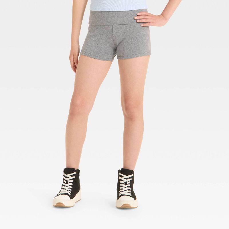 Girls' Foldover Bike Shorts - art class™