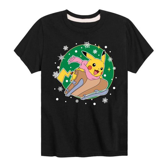 Boys' - Pokémon - Pikachu Sled Short Sleeve Graphic T-Shirt