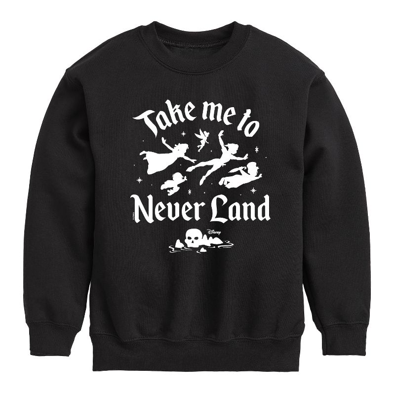 Boys' - Disney - Peter Pan Graphic Long Sleeve Fleece Sweatshirt