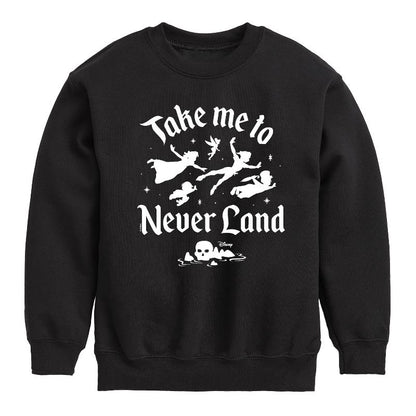 Boys' - Disney - Peter Pan Graphic Long Sleeve Fleece Sweatshirt