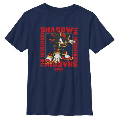 Boys Sonic the Hedgehog Shadow Text Frame T Shirt
