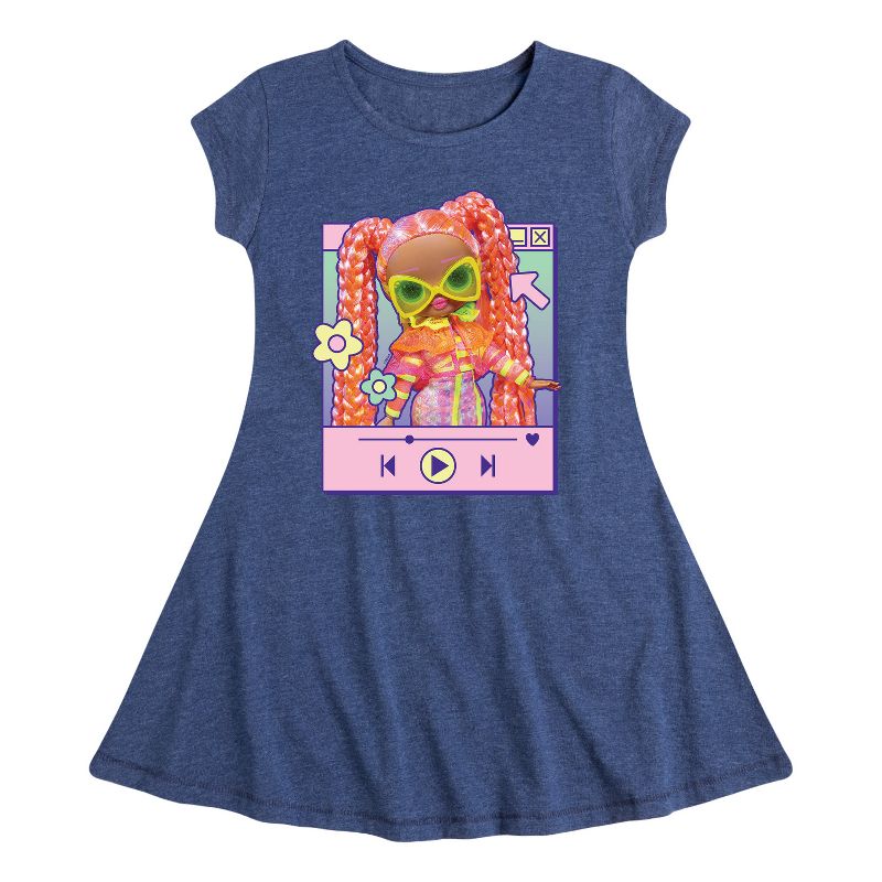 Girls' - LOL Surprise! - Play Dazzle Music Fit & Flair Cap Sleeve Dress