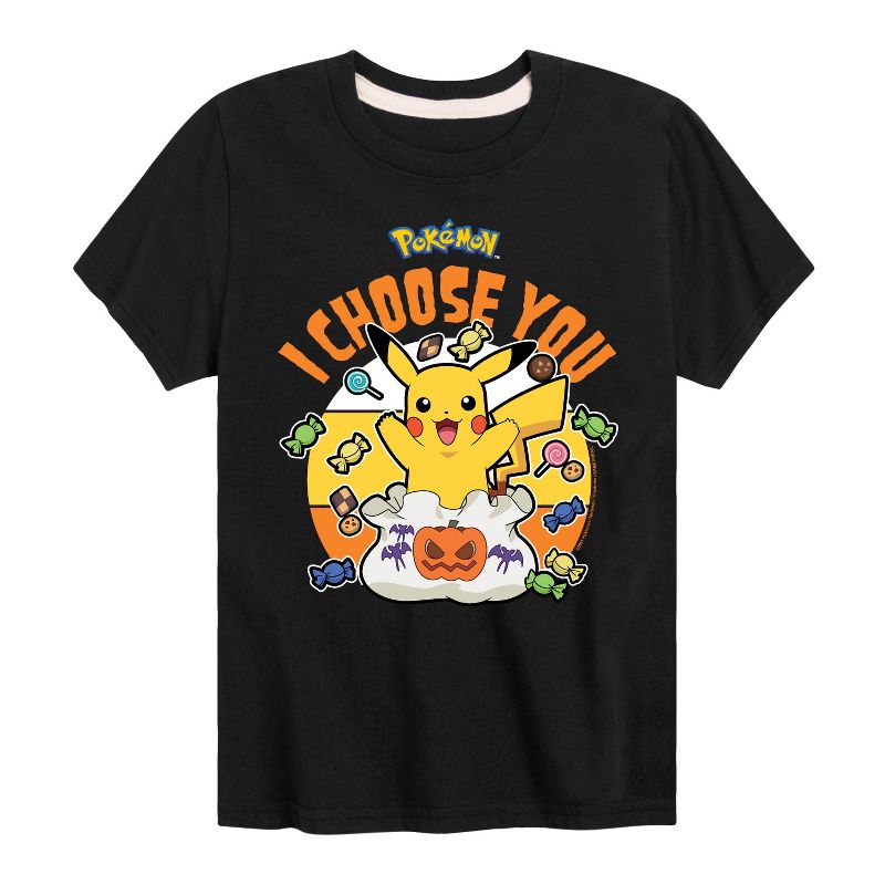 تي شيرت جرافيكي بأكمام قصيرة للأولاد - بوكيمون - بيكاتشو هالوين كاندي أختارك