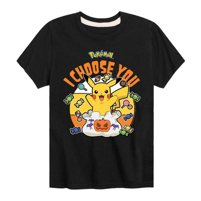 تي شيرت جرافيكي بأكمام قصيرة للأولاد - بوكيمون - بيكاتشو هالوين كاندي أختارك
