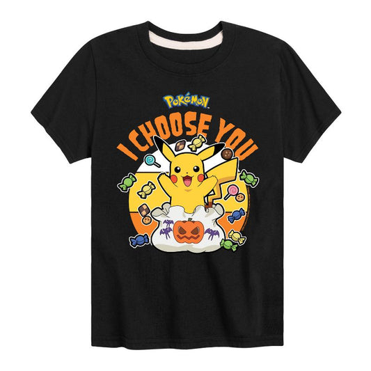 Boys' - Pokémon - Pikachu Halloween Candy I Choose You Short Sleeve Graphic T-Shirt
