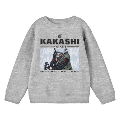 Naruto Kakashi Crew Neck Long Sleeve Youth Athletic Heather Sweatshirt