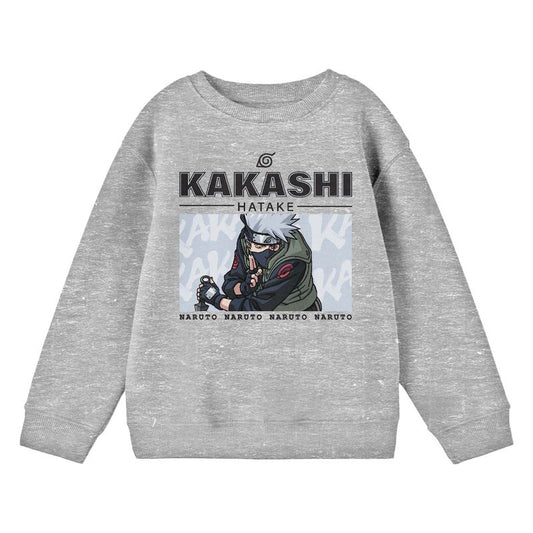Naruto Kakashi Crew Neck Long Sleeve Youth Athletic Heather Sweatshirt