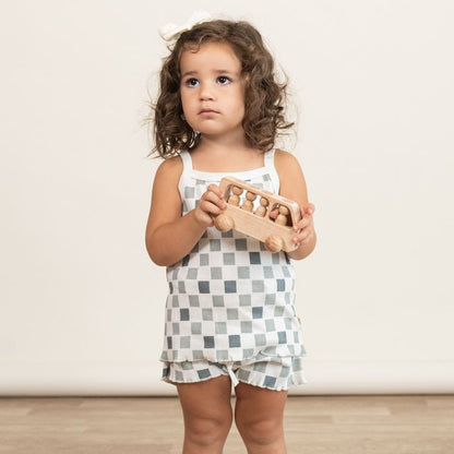 Makemake Organics Organic Spaghetti Top & Short Set - Checkered