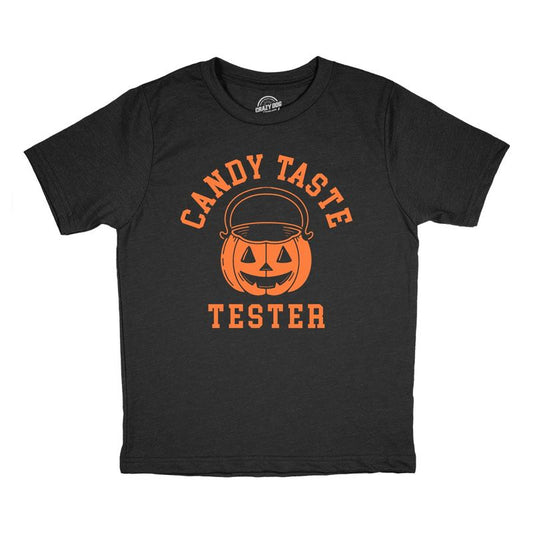 Youth Candy Taste Tester T Shirt Funny Halloween Trick Or Treat Lovers Tee For Kids - Crazy Dog Youth T Shirt