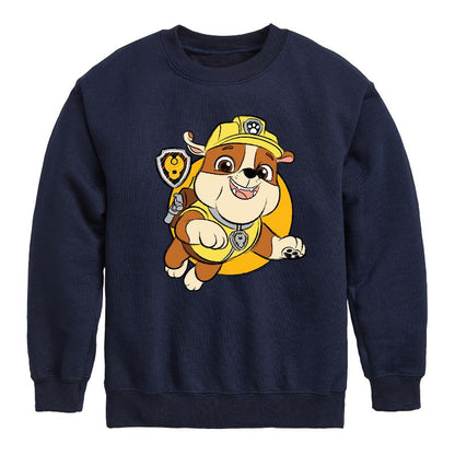 Boys' - Paw Patrol - Rubble Sketch Graphic Long Sleeve Fleece Sweatshirt